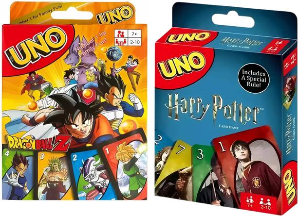 WOYR Preimum Quality UNO Harry Potter and UNO Dragon Ball Z Playing Cards Game