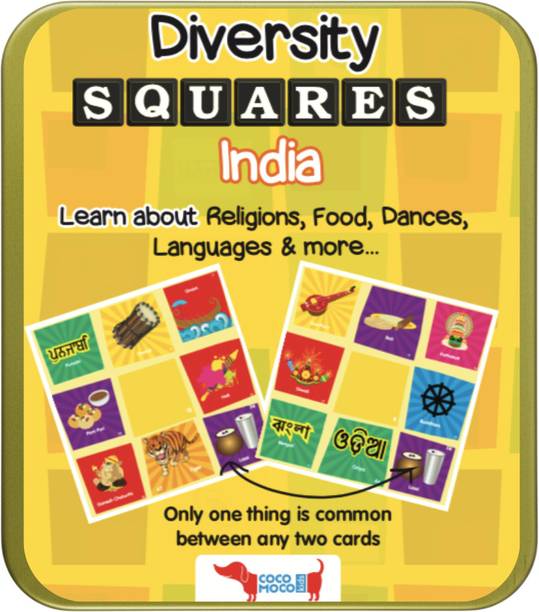 Cocomoco Kids Diversity Squares India Card Game for Kids, Educational Geography Games for Kids