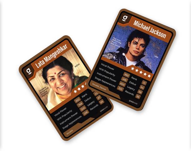 MUSO Artist War Flash Cards Musical Theme Game for Interactive Play 2-7 Players
