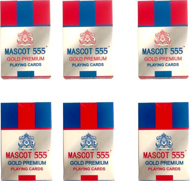 WOYR Premium Mascot 555 6 PC Coated Playing Cards|Taash Patti|Bridge Cards