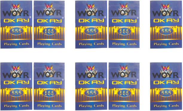 WOYR Premium Okay 555 10 Set Coated Playing Cards|Taash Patti|Bridge Cards