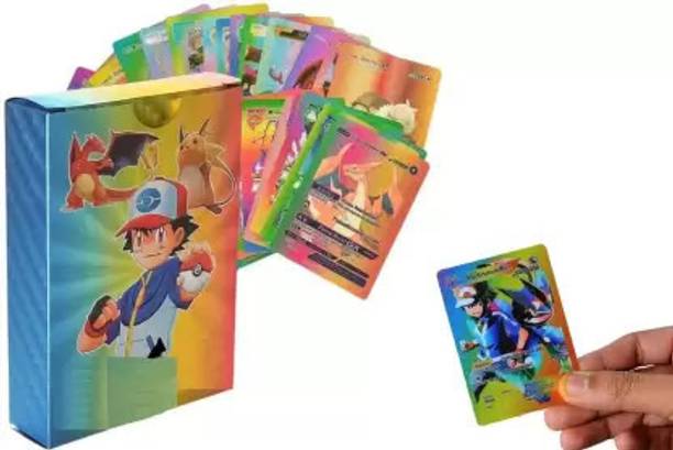 BIFLEX Pokemon 55 PCS Rainbow Foil Card Assorted Cards TCG Deck Box