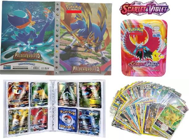CrazyBuy Pokemon Album Collection Card Book With Sword & Shield Scarlet & Violet Tin Box