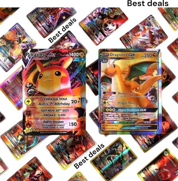 Bestdeals New Pokemon Card for Kids h hp Real Hp V Max GX EX V Star Special Cards50