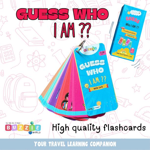 Buzzie World Guess Who I Am? Riddle Cards | Flashcards for Kids, Brain Games 3-99 yrs
