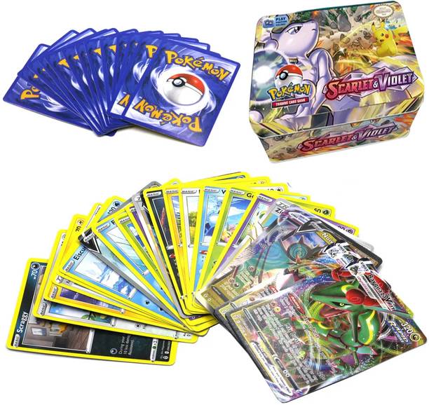 SALPITOYS Poke-mon 42 Pcs SCARLET VIOLET Iron Metal Cards Vstar Vmax Cards