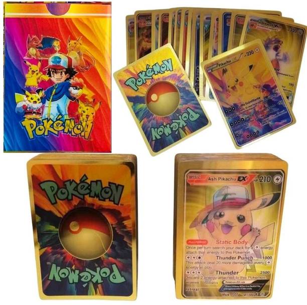 CrazyBuy Pokemon Latest Series 3D Flash Shining V, VMAX, GX, EX , Basic Cards(55pcs)