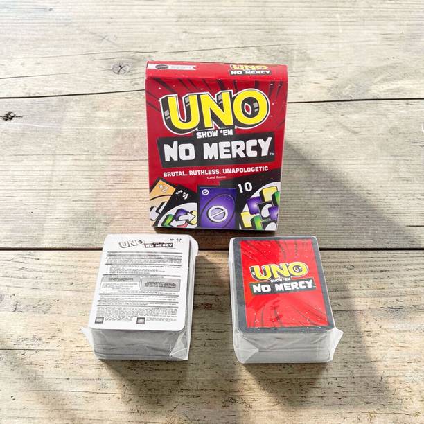 poksi UNO No Mercy Family Card Game | 2 Complete Decks Included | Indoor Party Game