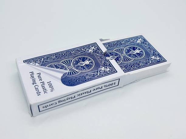 SSR SHOP FULL PLASTIC BICYCLE DESIGN MARKED DECK (BLUE) / SPY MARKED MAGIC CARD PACKET