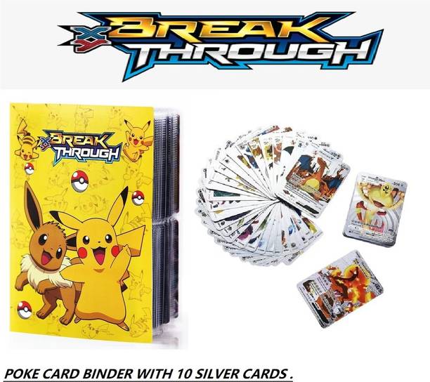 CrazyBuy NewPOKEMON CARD BINDER 120POCKET SPACES WITH 10 SILVER CARDS.
