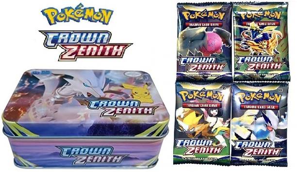 CrazyBuy NewPokemon Sword & Shield Crown Zenith Vstar Vmax V And Basic Cards with tin