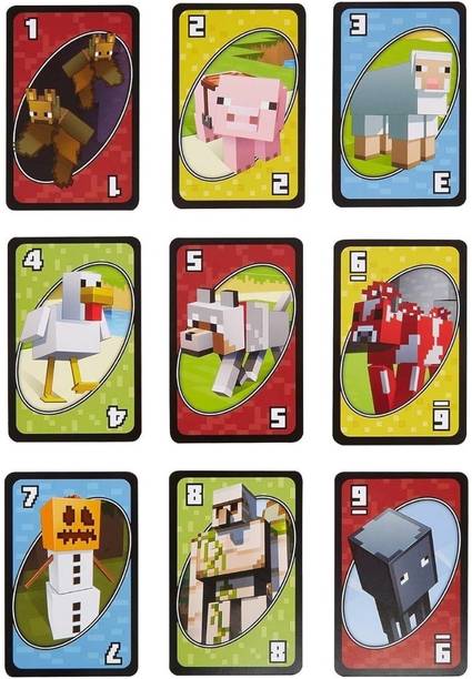 Space Age Uno Playing Card Game minecraft edition for Family for kids age 7 Yrs and above