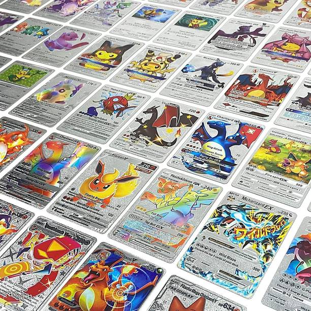 FITUP ™Waterproof 55pcs Pokemon TCG Silver Card Box V Series Vmax Gx Ex New Addition
