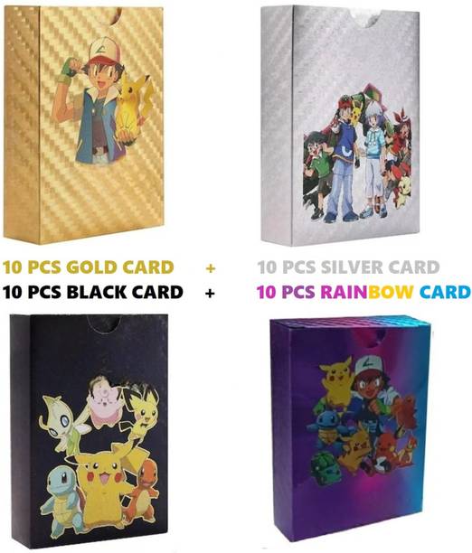 BRAND HOME Pokemon Playing 10 Gold, 10 Silver & 10 Black 10 Rainbow Cards All Rare Series