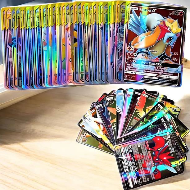 SSAMIN VENTURES Pokemon Cards 100pcs Basic Gx Vstar Vmax cards playing cards for kids