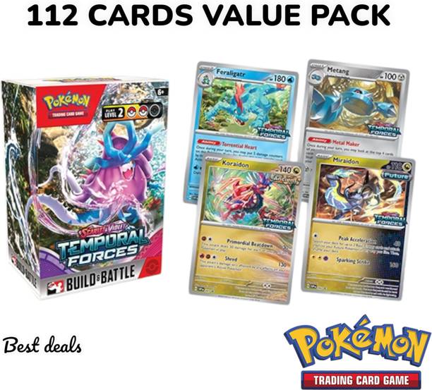 Bestdeals New pokemon cards ,7 packs 56 card booster set ,high hp playing deck box game