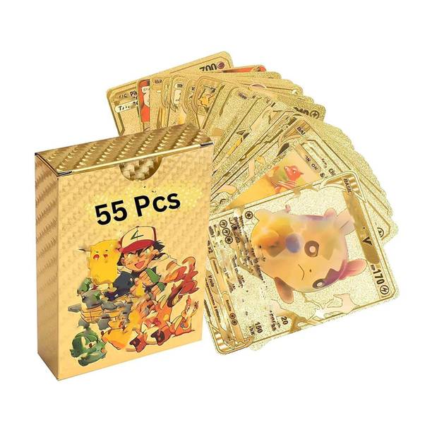 Kidoyz Poke Mon Golden Playing Cards 55 Gold Set of 55 Cards