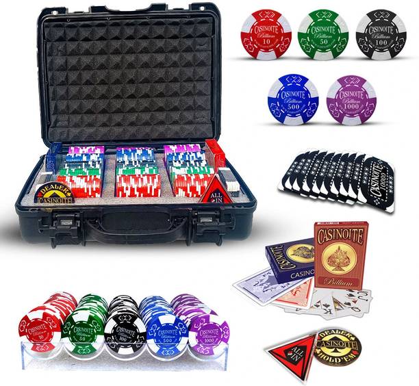 Casinoite Billium Clay 300 Poker Chips Set with Bricks Black