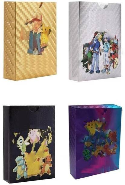 PREMIER MART Pokemon Cards Game for Kids 40 Pcs Playing Card 10 Gold,10Silver,10 Black & 10 R