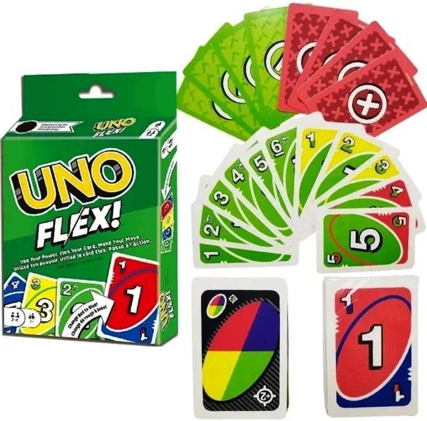 Gift Collection Premium Quality UNO Flex 10 Playing Cards Game for kids and family Fun Game