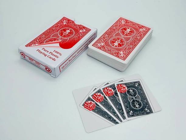 A SARKAR MAGIC WORLD Bicycle Marked Card Deck Magic (Plastic) / Mark Playing Cards (RED)