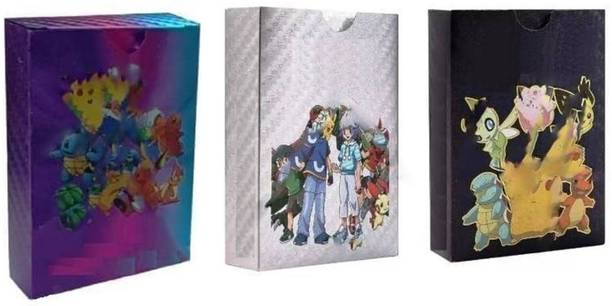 Gift Collection Set Of 3 Waterproof 55pcs Each Pokemon Card Box V Series Vmax GX Playing Cards