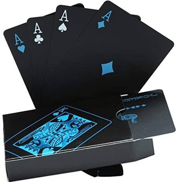 DDTOYS Black Waterproof Plastic Deck Poker Playing Card (Black)