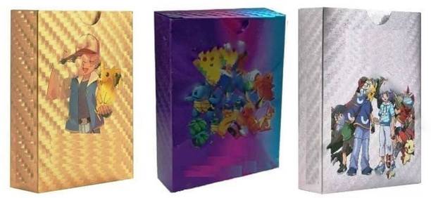 Gift Collection 3 Pack Of Waterproof 55pcs Each Pokemon Card Box V Series Vmax GX Playing Cards