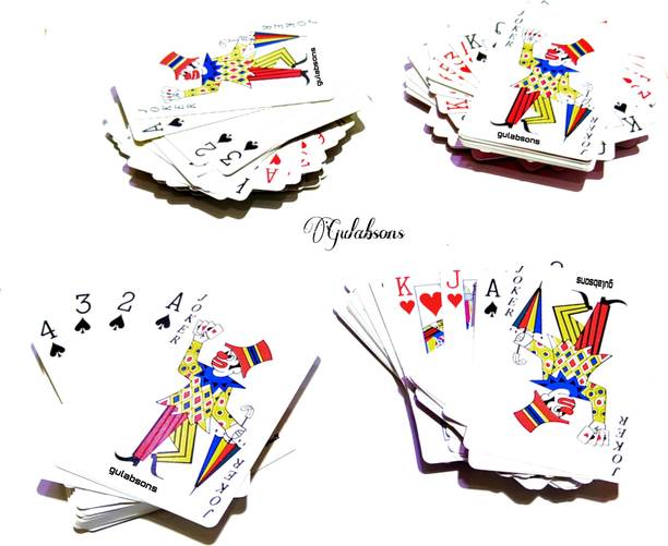 GULABSONS 555 PAPER PLAYING CARDS (PLASTIC COATED) (BEST QUALITY) (SET OF 4 )