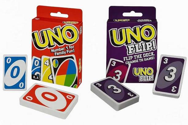 H&M Store UNO Original vs UNO Flip Card Games Classic Colour & Number Matching(Combo of 2)