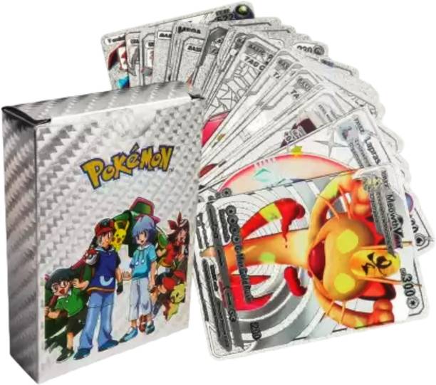 WOYR Waterproof 55pcs Pokemon TCG Silver Card Box V Series Vmax Gx Playing Card