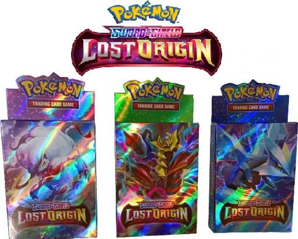 CrazyBuy NewPokemon Sword & Shield Lost Origin V, VMAX, GX, & Basic Cards pack of 3_new