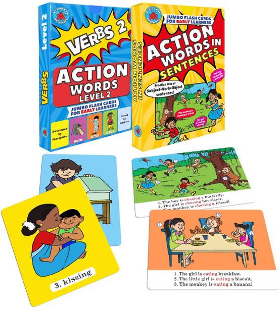 Brainy Bug Resources 60 flashcards, action words (level 2), subject verb object sentences