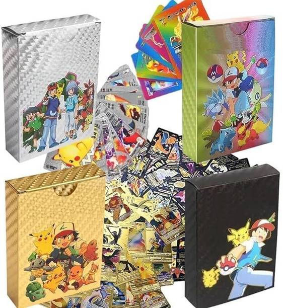MY BABY LOVE A PERFECT CARE Pokemon Cards for Kids 25 Pcs Golden +25 Pcs Rainbow+25 Pcs Black +25 Pcs Silver