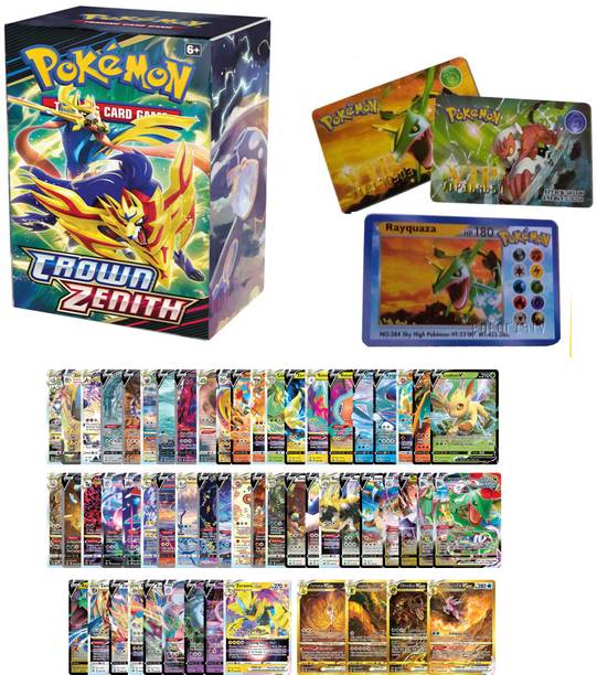 TCG Crown Zenith Tin with 56 non repetitive V, Vmax, Vstar cards with 3 VIP cards