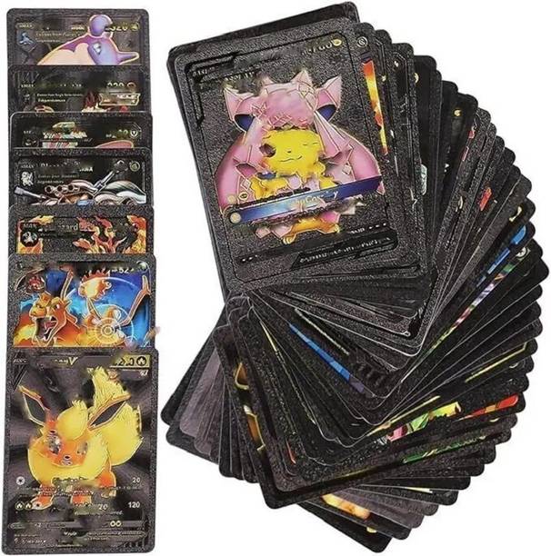Occel 55pcs Collectible Pokemon BLACK Card Box V Series Vmax Gx Playing Card FOR.KIDS-