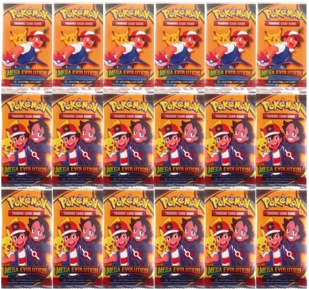 Gift Collection 144 Card(18 Pack) Pokemon Mega Evolution Playing Cards Game Booster Trading Card