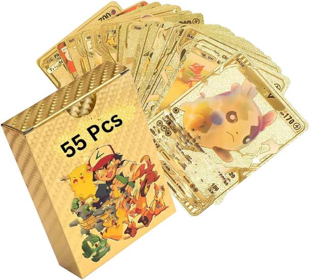 pari pari Waterproof 55pcs Pokemon Gold Card Box M-28 V Series Vmax Gx