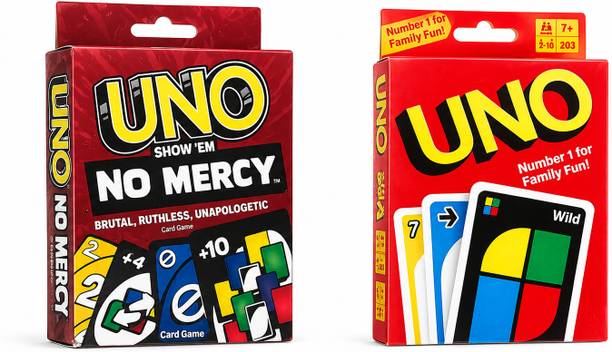 jhl enterprises UNO Classic + No Mercy Combo Pack | Family Card Game | Kids & Adults | Age 7+