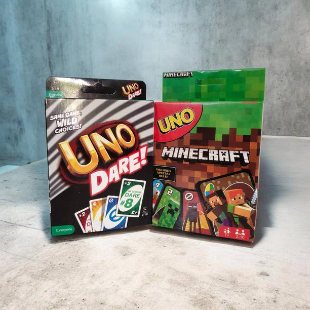EpicTurners UNO Card Game Combo Pack – UNO Dare Edition + UNO Minecraft Edition