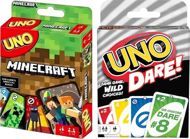 WOYR Preimum Quality UNO Dare and UNO Minecraft Playing Cards Game|UNO Cards