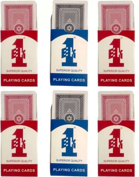 Gift Collection Number 1 Plastic Coated Playing Cards Taash Patti Bridge Poker Cards Pack Of 6