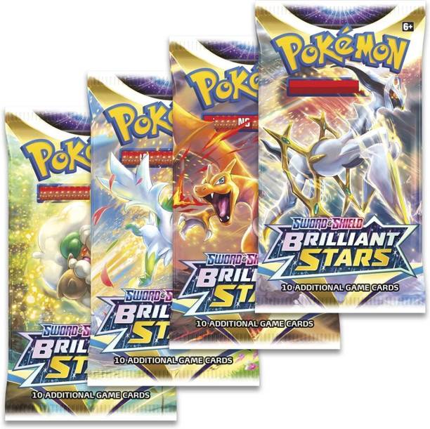 WHITE POPCORN PACK OF 4 Poke+Moon Playing Card Sword & Shield Tempest - Booster Packs