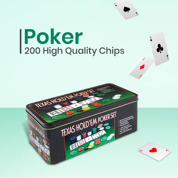 Picfest 200 Chip Premium Casino Poker Game Set and Blackjack Table Cloth (Green)