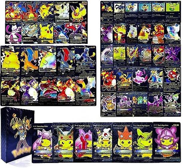 valuableplus 55 PCS Black Foil Playing Assorted Cards Set for Kids