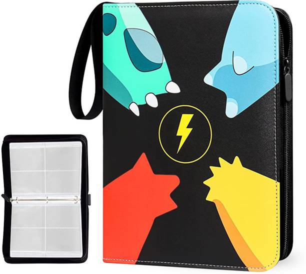 PATPAT Cards Collector Album Holder for 400 Poke-mon Cards Cartoon Prints Zipper Bag