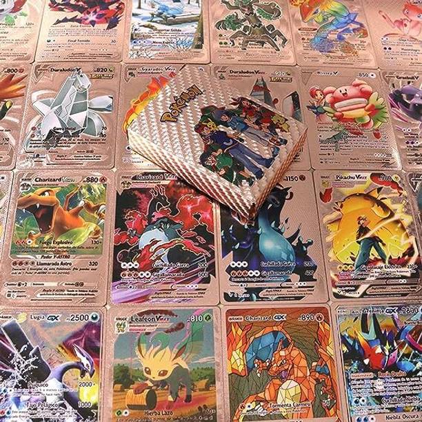 Mallexo Pokémon Cards Game for Kids 55PCs Playing Trading Cards Real VIP Assorted Cards