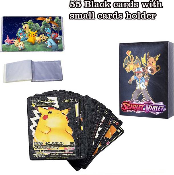 AncientKart Rare Waterproof Shinning PVC Playing cards Black Set of 55 with binder