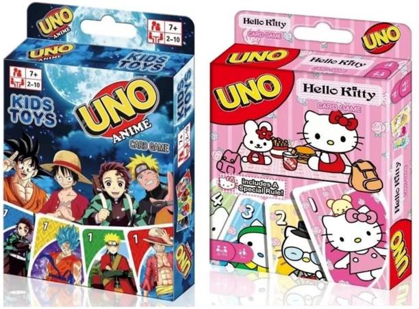 Gift Collection UNO Anime & UNO Hello Kitty Card Game for kids and family With Special Rules