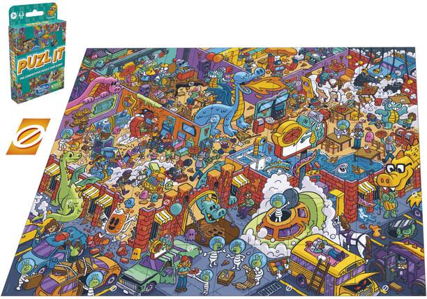 HASBRO GAMING Puzl It Game, Competitive Puzzle Card Game, Family Game for 2 to 6 Players